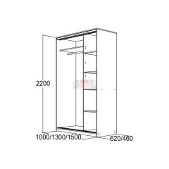МИРАЖ 10.2 (620) Шкаф для платья и белья в Лесном - lesnoy.mebel24.online | фото 2