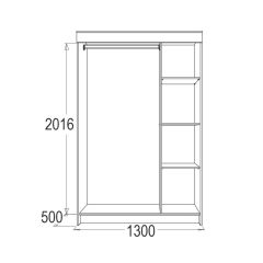 МИРАЖ 11 (1300) Шкаф для платья и белья в Лесном - lesnoy.mebel24.online | фото 2