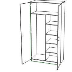 Шкаф двухдверный распашной в Лесном - lesnoy.mebel24.online | фото 1