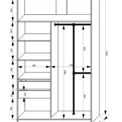 Шкаф-купе 1400 серии SOFT D8+D2+B2+PL4 (2 ящика+F обр.штанга) профиль «Графит» в Лесном - lesnoy.mebel24.online | фото 3