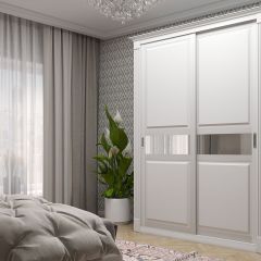 Шкаф-купе 1500 серии NEW CLASSIC K2+K2+B2+PL2(2 ящика+1 штанга+1 полка) профиль «Капучино» в Лесном - lesnoy.mebel24.online | фото