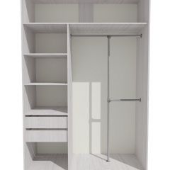 Шкаф-купе 1500 серии SILVER S3+S4+B2+PL4 (2 ящика+F обр.штанга) профиль «Серебро» в Лесном - lesnoy.mebel24.online | фото 2
