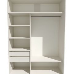 Шкаф-купе 1600 серии SOFT D6+D4+B2+PL2 (2 ящика+1штанга+1 полка) профиль «Капучино» в Лесном - lesnoy.mebel24.online | фото 3