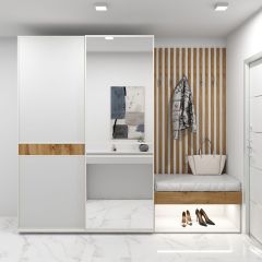 Шкаф-купе 1600 серии SOFT D6+D4+B2+PL2 (2 ящика+1штанга+1 полка) профиль «Капучино» в Лесном - lesnoy.mebel24.online | фото