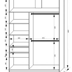 Шкаф-купе 1600 серии SOFT D8+D2+B2+PL4 (2 ящика+F обр.штанга) профиль «Графит» в Лесном - lesnoy.mebel24.online | фото 2