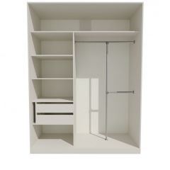Шкаф-купе 1700 серии NEW CLASSIC K4+K4+B2+PL4 (2 ящика+F обр. штанга) профиль «Капучино» в Лесном - lesnoy.mebel24.online | фото 2