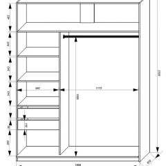 Шкаф-купе 1800 серии SOFT D1+D3+B2+PL1 (2 ящика+1штанга) профиль «Графит» в Лесном - lesnoy.mebel24.online | фото 3