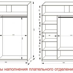 Шкаф-купе 1800 серии SOFT D6+D6+B2+PL3 (2 ящика+2штанги) профиль «Капучино» в Лесном - lesnoy.mebel24.online | фото 7
