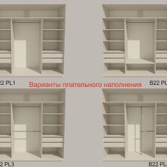 Шкаф-купе 2100 серии SOFT D4+D4+D4+B22+PL1 (по 2 ящика лев/прав+1штанга) профиль «Графит» в Лесном - lesnoy.mebel24.online | фото 5