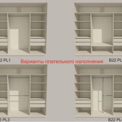 Шкаф-купе 2100 серии SOFT D5+D4+D5+B22+PL3 (по 2 ящика лев/прав+2штанги) профиль «Графит» в Лесном - lesnoy.mebel24.online | фото 5