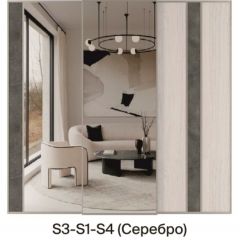 Шкаф-купе 2250 серии SILVER S3+S1+S4 B22+PL3 (по 2 ящика лев/прав+2 штанги) профиль «Серебро» в Лесном - lesnoy.mebel24.online | фото 9