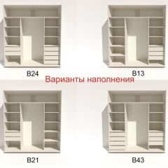 Шкаф-купе 2400 серии SOFT D2+D7+D3+B22+PL2 (по 2 ящика лев/прав+1штанга+1полка) профиль «Графит» в Лесном - lesnoy.mebel24.online | фото 5