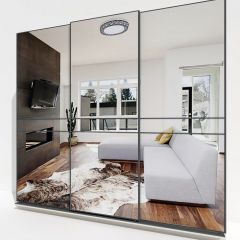 Шкаф-купе 2400 серии SOFT D4+D4+D4+B22+PL1 (по 2 ящика лев/прав+1штанга) профиль «Графит» в Лесном - lesnoy.mebel24.online | фото 4