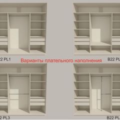 Шкаф-купе 2400 серии SOFT D7+D3+D3+B22+PL4 (по 2 ящика лев/прав+2штанги) профиль «Капучино» в Лесном - lesnoy.mebel24.online | фото 6