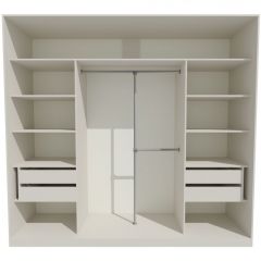Шкаф-купе 2450 серии NEW CLASSIC K4+K4+K4+B22+PL4 (по 2 ящика лев/прав+F обр.штанга) профиль «Капучино» в Лесном - lesnoy.mebel24.online | фото 2