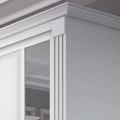 Шкаф-купе 2450 серии NEW CLASSIC K6Z+K1+K6+B22+PL2 (по 2 ящика лев/прав+1 штанга+1 полка) профиль «Капучино» в Лесном - lesnoy.mebel24.online | фото 4