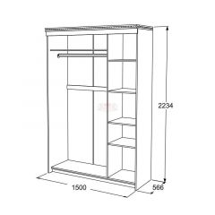 Шкаф-купе 3-х дверный Ольга-13 (1500) в Лесном - lesnoy.mebel24.online | фото 2
