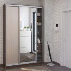 Шкаф-купе Джонни 1500 вариант 3 (ЛДСП/Зеркало) в Лесном - lesnoy.mebel24.online | фото