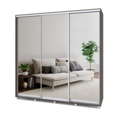 МАРТИН Шкаф-купе с зеркалами Анкор темный (2200*450) М423 в Лесном - lesnoy.mebel24.online | фото