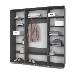 МАРТИН Шкаф-купе с зеркалами Камень темный (2200*450) М423 в Лесном - lesnoy.mebel24.online | фото 2