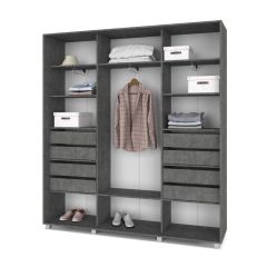 МАРТИН Шкаф-купе с зеркалами Камень темный (2200*450) М423 в Лесном - lesnoy.mebel24.online | фото 4