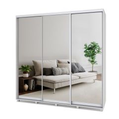 МАРТИН Шкаф-купе с зеркалами Шимо светлый (2200*450) М423 в Лесном - lesnoy.mebel24.online | фото