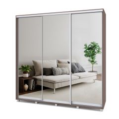 МАРТИН Шкаф-купе с зеркалами Шимо темный (2200*450) М423 в Лесном - lesnoy.mebel24.online | фото