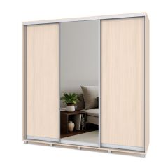 МАРТИН Шкаф-купе с зеркалом Млечный дуб (2200*450) М422 в Лесном - lesnoy.mebel24.online | фото