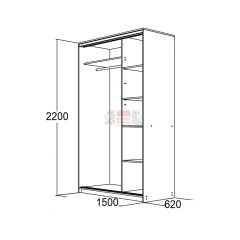 МИРАЖ 15.1 (620) Шкаф для платья и белья в Лесном - lesnoy.mebel24.online | фото 2
