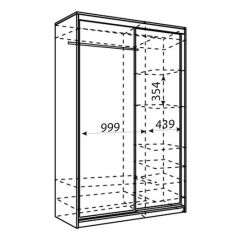 Шкаф-купе Рене 1500 вариант 7 (Тройной ЛДСП/Тройной ЛДСП) в Лесном - lesnoy.mebel24.online | фото 2