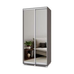 РОЛАНД Шкаф-купе с зеркалами Анкор темный (450*1000) Р403 в Лесном - lesnoy.mebel24.online | фото