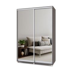 РОЛАНД Шкаф-купе с зеркалами Анкор темный (450*1500) Р453 в Лесном - lesnoy.mebel24.online | фото 2