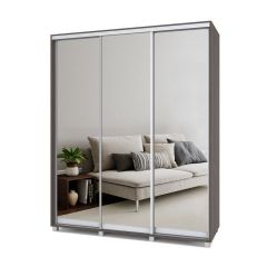 РОЛАНД Шкаф-купе с зеркалами Анкор темный (450*1800) Р483 в Лесном - lesnoy.mebel24.online | фото