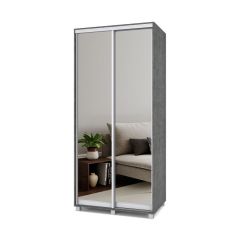РОЛАНД Шкаф-купе с зеркалами Камень темный (450*1000) Р403 в Лесном - lesnoy.mebel24.online | фото