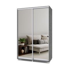 РОЛАНД Шкаф-купе с зеркалами Камень темный (450*1400) Р443 в Лесном - lesnoy.mebel24.online | фото 5