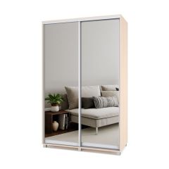 РОЛАНД Шкаф-купе с зеркалами Млечный дуб (450*1400) Р443 в Лесном - lesnoy.mebel24.online | фото