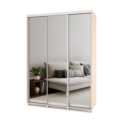 РОЛАНД Шкаф-купе с зеркалами Млечный дуб (450*1600) Р463 в Лесном - lesnoy.mebel24.online | фото 2