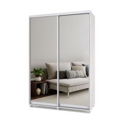 РОЛАНД Шкаф-купе с зеркалами Шимо светлый (450*1500) Р453 в Лесном - lesnoy.mebel24.online | фото