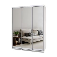РОЛАНД Шкаф-купе с зеркалами Шимо светлый (450*1700)  Р473 в Лесном - lesnoy.mebel24.online | фото