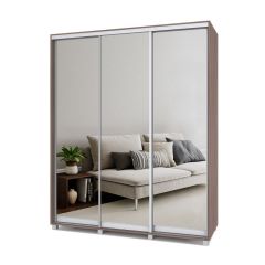 РОЛАНД Шкаф-купе с зеркалами Шимо темный (450*1800) Р483 в Лесном - lesnoy.mebel24.online | фото
