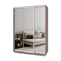 РОЛАНД Шкаф-купе с зеркалами Шимо темный (600*1600) Р663 в Лесном - lesnoy.mebel24.online | фото