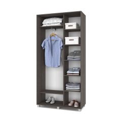 РОЛАНД Шкаф-купе с зеркалом Анкор темный (450*1100) Р412 в Лесном - lesnoy.mebel24.online | фото 2