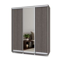 РОЛАНД Шкаф-купе с зеркалом Анкор темный (450*1800) Р482 в Лесном - lesnoy.mebel24.online | фото