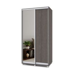 РОЛАНД Шкаф-купе с зеркалом Анкор темный (600*1100) Р612 в Лесном - lesnoy.mebel24.online | фото