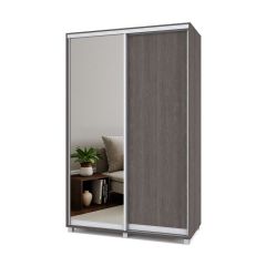 РОЛАНД Шкаф-купе с зеркалом Анкор темный (600*1400) Р642 в Лесном - lesnoy.mebel24.online | фото