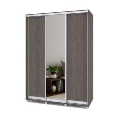 РОЛАНД Шкаф-купе с зеркалом Анкор темный (600*1700) Р672 в Лесном - lesnoy.mebel24.online | фото
