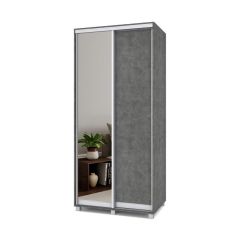 РОЛАНД Шкаф-купе с зеркалом Камень темный (450*1000) Р402 в Лесном - lesnoy.mebel24.online | фото 2