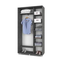 РОЛАНД Шкаф-купе с зеркалом Камень темный (450*1200) Р422 в Лесном - lesnoy.mebel24.online | фото 2