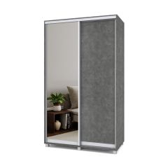 РОЛАНД Шкаф-купе с зеркалом Камень темный (450*1300) Р432 в Лесном - lesnoy.mebel24.online | фото 2