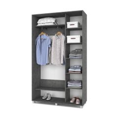 РОЛАНД Шкаф-купе с зеркалом Камень темный (450*1300) Р432 в Лесном - lesnoy.mebel24.online | фото 3
